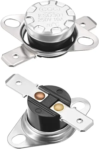 Vista 9 de uxcell KSD301 Termostato 104.0 °F/104°F 10A Normalmente Abierto N.O Ajuste Snap Disc Interruptor de Temperatura 2pcs, Material de Baquelita