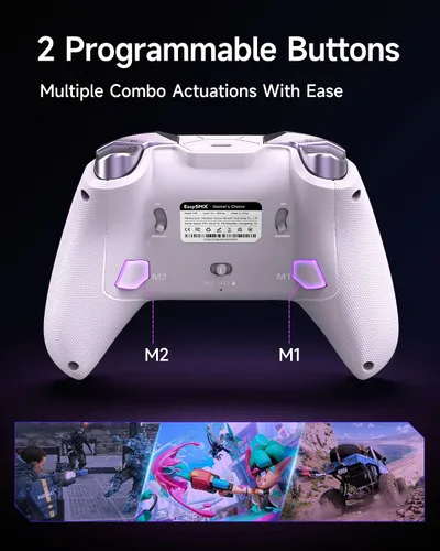 Vista 7 de EasySMX D10 PC Controller - Elite Wireless Bluetooth Pro Controller with TMR Joystick, Dual-Mode Triggers & Full Mechanical Buttons, 1000Hz Polling
