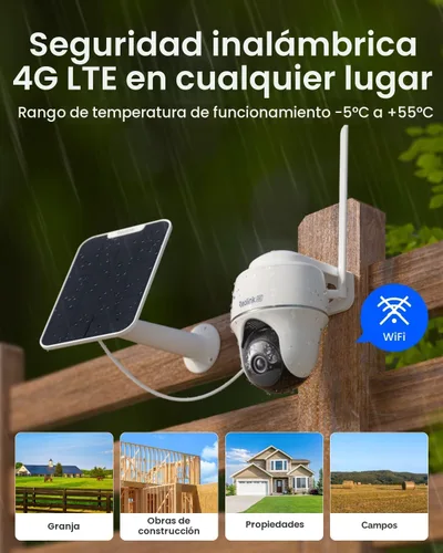 Vista 2 de REOLINK Cámaras de seguridad solares 4K al aire libre, cámara celular 4G