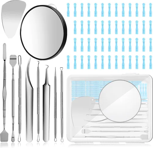 Vista 9 de 8 piezas de removedor de puntos negros para cara, kit de herramientas para reventar espinillas, extractor de espinillas de comedón, kit