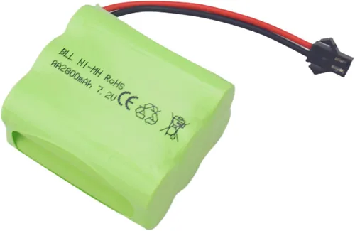 Vista 5 de Paquete de 2 baterías AA de 7.2 V 2800 mAh RC con enchufe SM-2P con cable de carga USB para tanques de juguete, departamento de ingeniería de cama