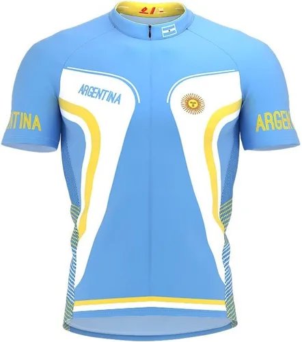 Vista 2 de ScudoPro Argentina - Maillot de ciclismo de manga corta con cremallera completa para hombre