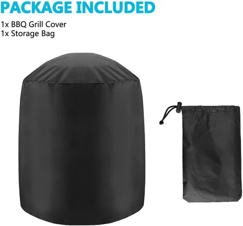 Vista 7 de Linkstyle Cubierta redonda para barbacoa, 24 pulgadas de profundidad x 28.5 pulgadas de alto, cubierta para parrilla Weber Charcoal Kettle
