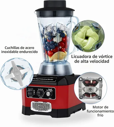 Vista 3 de BioloMix - Licuadora comercial resistente, 2200 W, 60 onzas