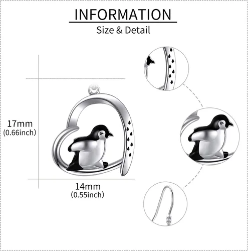 Vista 5 de Aretes de plata esterlina con diseño de caballos, vacas de las tierras altas, panda, loro, pato, pingüino, flamenco, huella de pata, rana