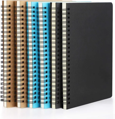 Vista 20 de EUSOAR Cuaderno con rayas en espiral, tamaño A5, paquete de 3 unidades, 5.5 x 8.3 pulgadas, 120 páginas, cuadernos de escritura de viaje, cuaderno