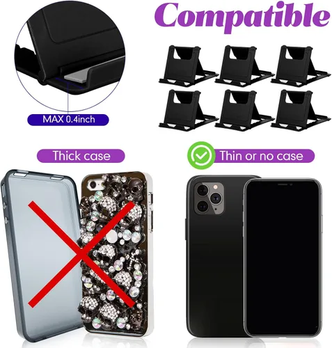 Vista 4 de Macarrie 24 soportes para teléfono celular, soporte universal plegable para tablet para escritorio, compatible con teléfonos inteligentes 13, 12, 11