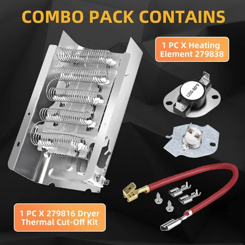 Vista 3 de MEDC465HW0 WED4815EW1 MEDC300BW0 MEDC200XW1 EED4400WQ WED5300SQ0 WED5000DW2 MED4500MW0 Elemento calefactor para Maytag Whirlpool por APPLIANCEMATES