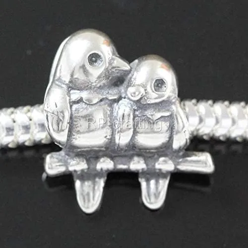 Vista 5 de Adabele 1 pieza auténtica de plata de ley 925 hipoalergénica amor pájaros encanto mascota animal grano compatible con Pandora todos los demás