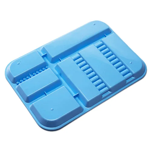 Vista 3 de SNAWOP Bandeja para instrumentos dentales, bandejas divididas de plástico autoclave tamaño B (13 x 9.4 pulgadas) para juego de instrumentos médicos