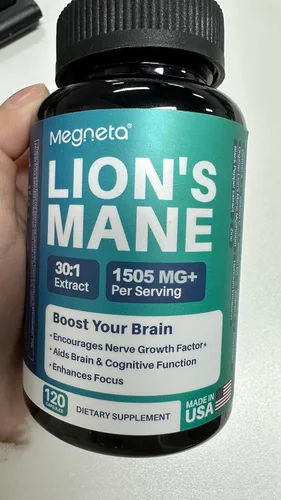 Vista 2 de Extracto de melena de león con pimienta negra, suplemento de hongos para suplemento cerebral, 120 cápsulas