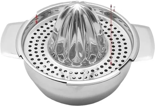 Vista 2 de Exprimidor manual de limón y naranja de acero inoxidable - Mini herramienta de cocina portátil para uso doméstico
