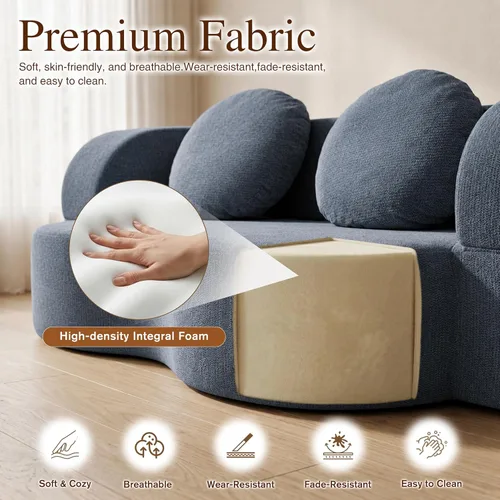 Vista 5 de Shintenchi Sofá cama convertible de 78 pulgadas, sofá cama 2 en 1 sin hueso, sofá biplaza de espuma viscoelástica, cama plegable de invitados con 2