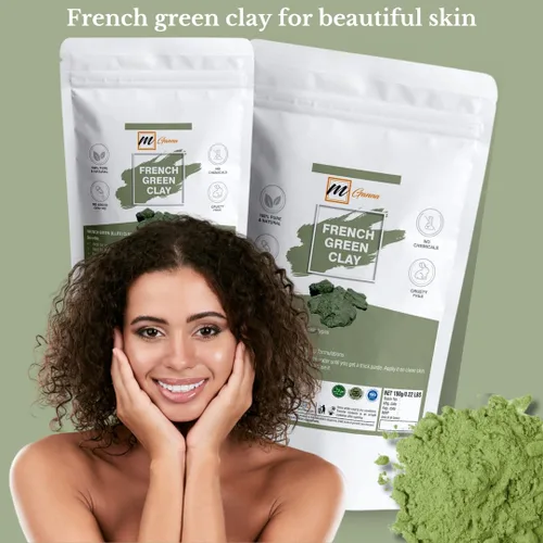 Vista 4 de Arcilla verde francesa en polvo 0.22 libras / 100 GMS Illite arcilla de montmorillonita para máscaras faciales, cremas, exfoliantes suaves