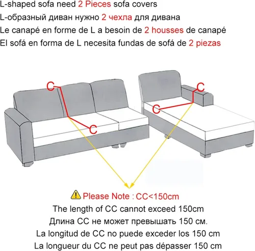 Vista 4 de MIPOPS Fundas de sofá de tela de terciopelo, funda elástica para sofá seccional, funda de sofá en forma de L, funda para sillón diván para sala de J