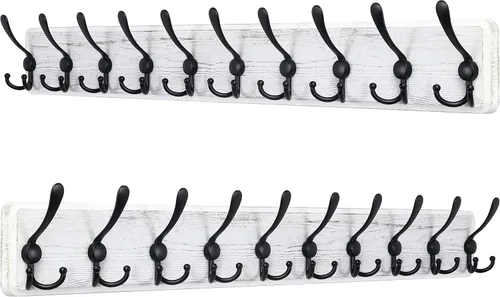 Vista 36 de SKOLOO Perchero de pared montado en la pared de estilo rústico: Perchero de pared de pino de madera auténtica de 40,6 cm de orificio a orificio