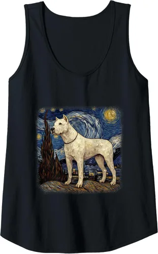 Vista 18 de Van gogh Dogo Argentino in starry night Tank Top