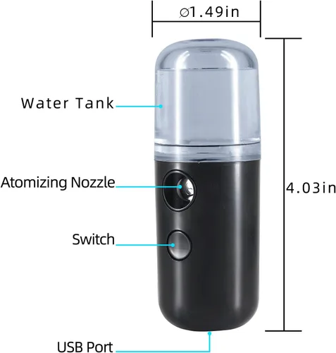Vista 8 de Kingsmile Nano pulverizador de niebla, nano nebulizador eléctrico, vaporizador facial portátil para extensiones de pestañas y cuidado diario, mini