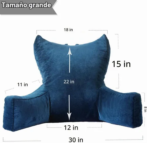 Vista 4 de Neustern Almohada de lectura, soporte para espalda, reposo en cama para Azul