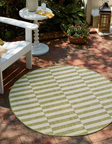 Vista 38 de Unique Loom Outdoor Striped Collection - Alfombra a rayas (4' 1" x 6' 1" Rectángulo, azul/marfil)