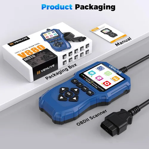 Vista 8 de Herramienta de Medición y Diagnóstico del Sistema de Motocicleta, Escáner Moto OBD2 con Prueba de Voltaje, Lector de Códigos de Fallas