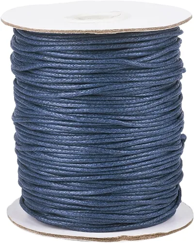 Vista 8 de Cordón de algodón encerado aguamarina de 100 yardas, hilo trenzado para cuentas de cordón de pulsera, collar de alambre de 0.039 pulgadas