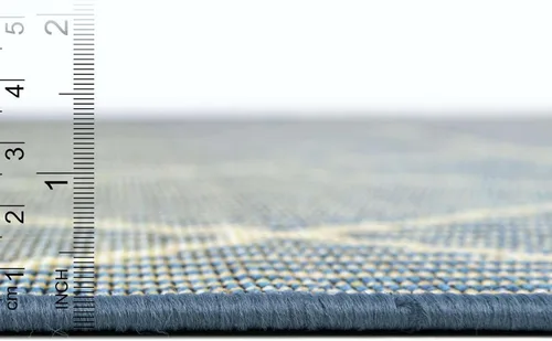Vista 5 de Unique Loom Outdoor Trellis Collection - Alfombra de área - Dalyan (2 x 3 pies 1 pulgada, rectangular, azul/marfil)