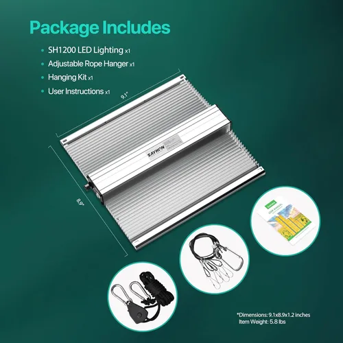Vista 8 de Luz de Crecimiento LED SH1200 Mejorada 2025, Luces de Crecimiento LED de Espectro Completo Regulables con UV e IR para Plantas