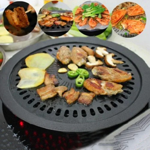 Vista 4 de BORDSTRACT Sartén para barbacoa, placa antiadherente para barbacoa de cocina, parrilla al aire libre, bandeja para asar herramientas para acampar