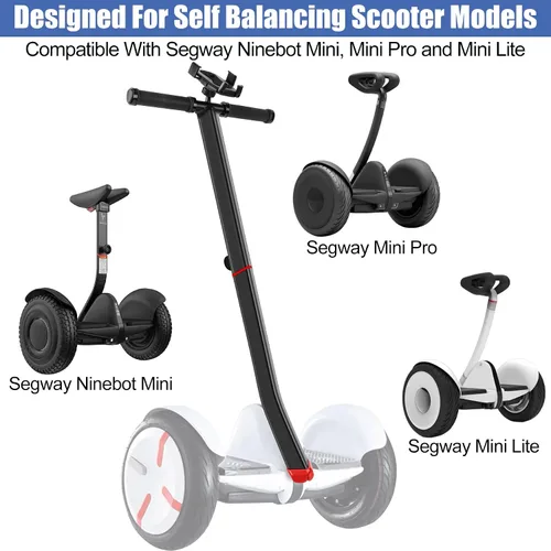 Vista 6 de ToLanbbt Manillar de patinete ajustable para Segway Ninebot Mini PRO con soporte para teléfono, control de palanca de liberación de presión de Negro