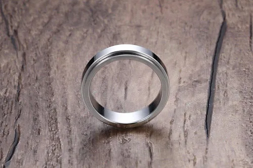 Vista 3 de HIJONES Anillo de boda unisex de acero inoxidable, LGBT, Gay, Lesbian Pride, arcoírisoroplatanegro
