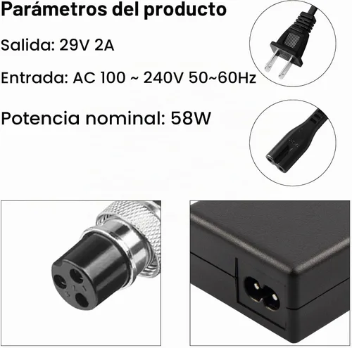 Vista 4 de 29V 2A para cargador de scooter Razor solo para batería de plomo-ácido