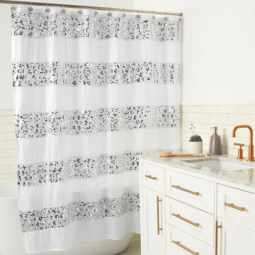 Vista 6 de Popular Bath Cortina de ducha de baño Sinatra de 13 piezas