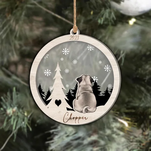 Vista 91 de Nazenti Adorno de Navidad conmemorativo personalizado, regalo personalizado de recuerdo de perro, condolencias por pérdida de mascotas, sabueso