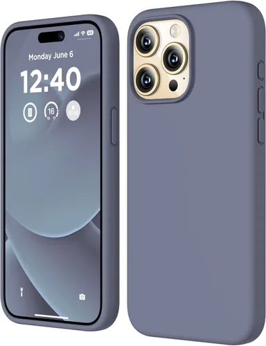 Vista 10 de Funda compatible con iPhone 15 Pro, funda de silicona líquida, funda protectora de cuerpo completo a prueba de golpes, funda delgada para teléfono