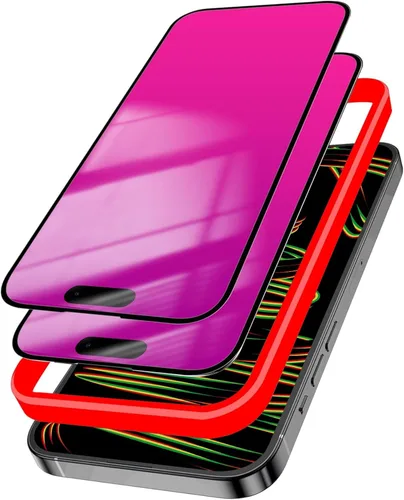 Vista 13 de Paquete de 2 protectores de pantalla de privacidad para iPhone 11 Pro Max/XS Max, vidrio templado antiespía, efecto espejo colorido degradado