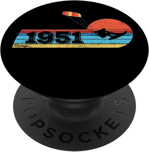 Vista 6 de Kitesurfer Kitesurfing Birthday Vintage 1951 born Kitesurf PopSockets MagSafe PopGrip for iPhone