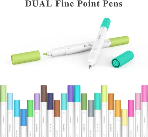 Vista 4 de DOOHALO Bolígrafos de punta fina para Cricut Joy/Joy Xtra - Bolígrafos de doble punta con puntas de 0.4 y 1.0, 36 paquetes por juego para escribir