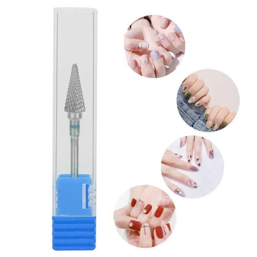 Vista 5 de Pongnas Broca de uñas de acero de tungsteno, brocas de manicura para manicura, pedicura eléctrica, accesorios para cabezal de molienda (azul)