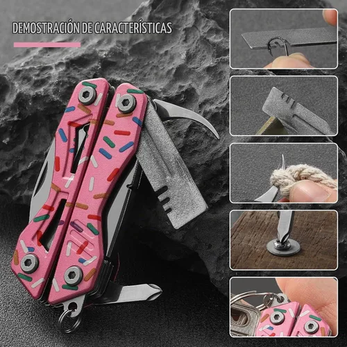 Vista 4 de VIRENKNIFE - Alicates multiherramienta 13 en 1, de acero inoxidable, multiherramienta EDC con cuchillo de bolsillo, destornillador, abrebotellas