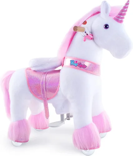 Vista 10 de PonyCycle Caballo de paseo para niños pequeños de 3 a 4 años con freno, sin batería (30 pulgadas de altura/tamaño 3 modelo clásico U) poni mecánico