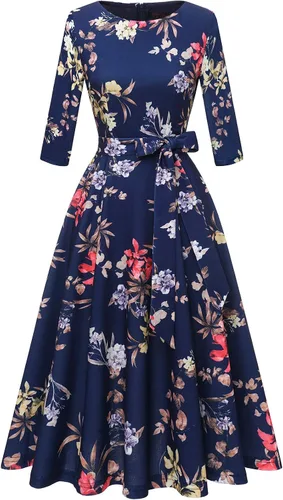 Vista 14 de DRESSTELLS Vestidos de cóctel para mujer, vestido vintage de boda para Negro