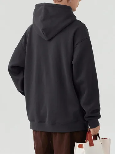 Vista 3 de KEEPSHOWING Sudadera con capucha de forro polar para hombre, cálida para invierno, atlética, casual, con bolsillo tipo canguro