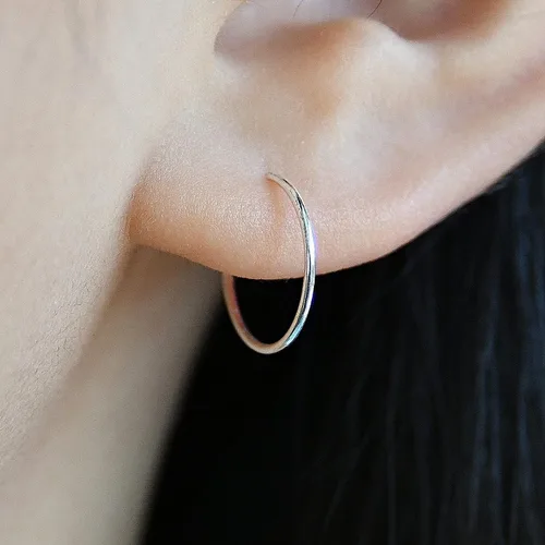 Vista 78 de Small Gold or Sterling Silver Huggie Hoop Earrings for Women Cartilage Nose Helix Tragus