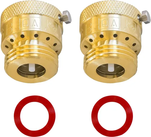 Vista 2 de Xiny Tool Paquete de 2 interruptores de vacío para grifo, manguera de latón macizo de 3/4 pulgadas, preventor de reflujo para espita de jardín RV