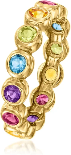 Vista 3 de Ross-Simons Anillo de eternidad con piedras preciosas múltiples de 1,10 qt en oro de 18 quilates sobre plata esterlina