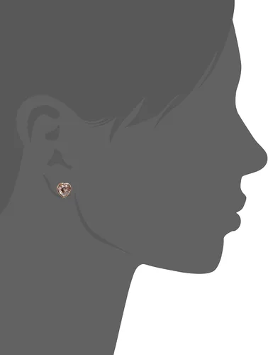 Vista 3 de Michael Kors - Aretes de broche para dama, de acero inoxidable, con forma de corazón, con detalles de cristal, S