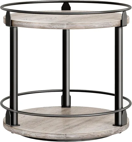 Vista 9 de YATINEY Organizador Lazy Susan, Estante Giratorio para Especias, Organizador de Mesa Giratoria para Especias de 2 Niveles, Soporte Industrial