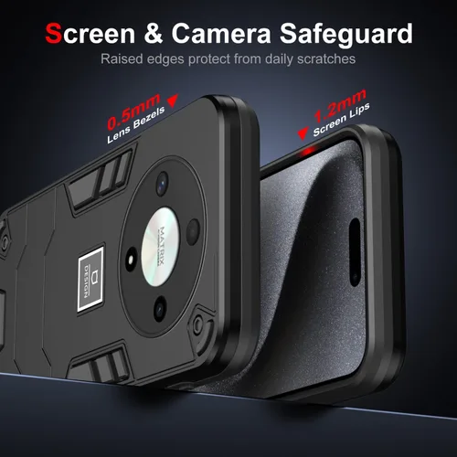 Vista 5 de Funda para teléfono compatible con Honor Magic5 Lite, compatible con Honor X9a RMO-NX1 / X40 5G RMO-AN00 funda protectora de doble capa a prueba