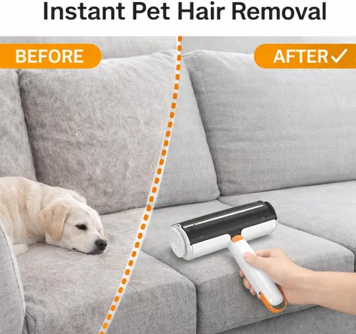 Vista 3 de Removedor de pelo de mascotas para muebles, herramienta reutilizable de eliminación de pelo de mascotas, removedor de pelo autolimpiante para sofá